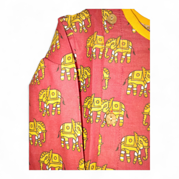 Red elephant kurta dhoti - Image 3
