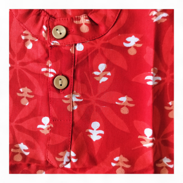 Red white dhoti Kurta set - Image 4