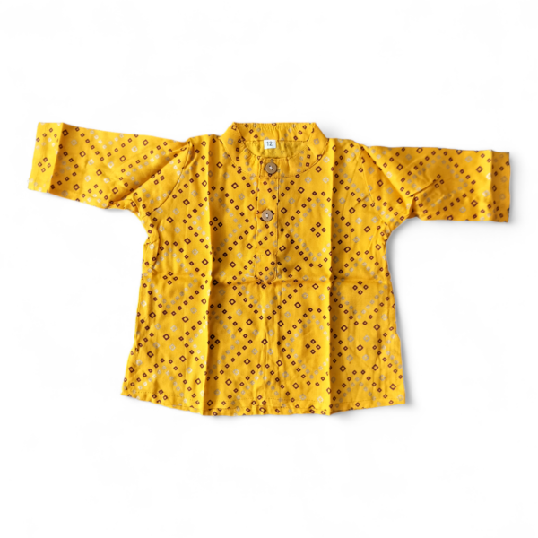 Yellow dhoti kurta set - Image 3