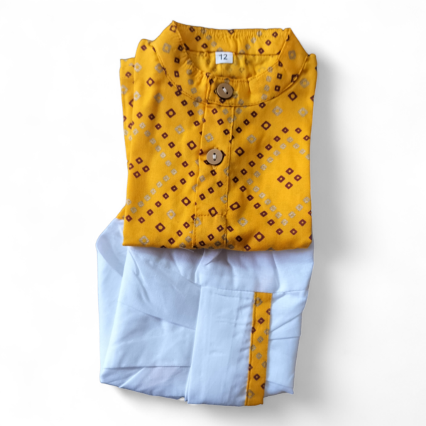 Yellow dhoti kurta set - Image 2