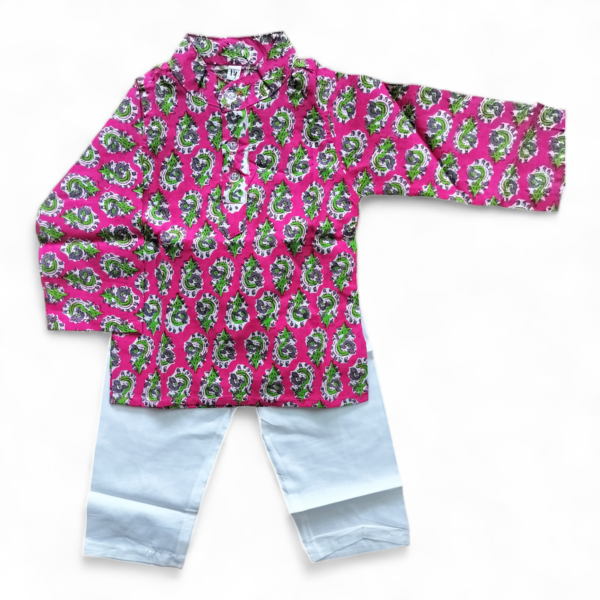 Hot Pink Boys kurta pajama - Image 2