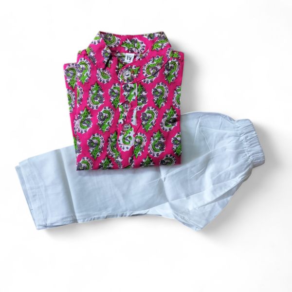 Hot Pink Boys kurta pajama - Image 3