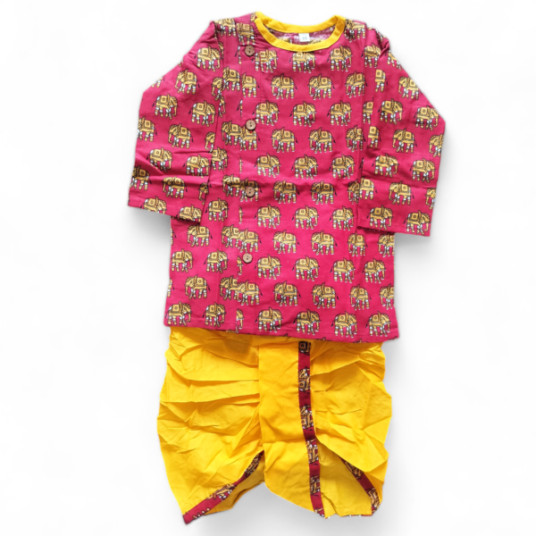 Red elephant kurta dhoti