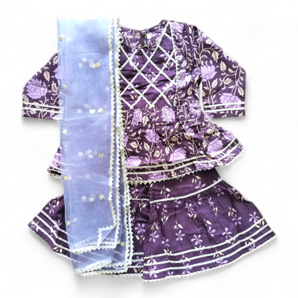 Purple pink sharara set - Image 4