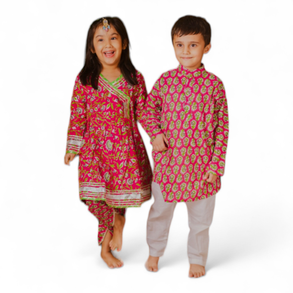 Hot Pink Boys kurta pajama