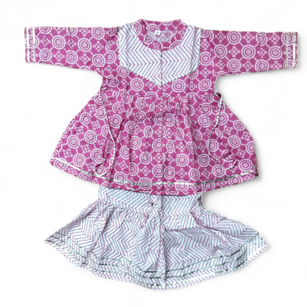 Pink  sharara front buttoned - Image 3
