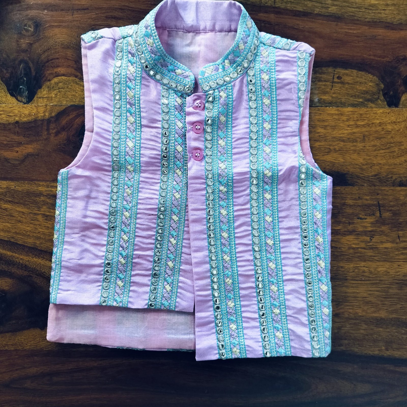 Silk kurta pajama set with embroidered jacket for boys – festive ethnic wear