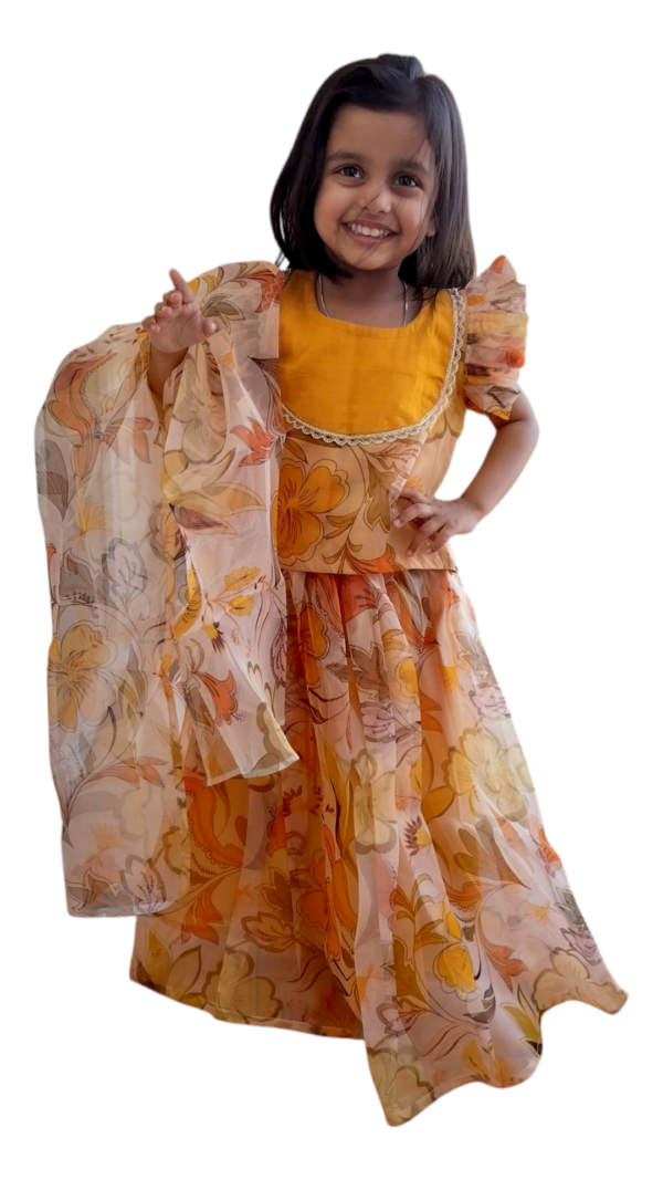 Lehenga Floral Hues – Floral Ethnic Set for Girls - Image 3